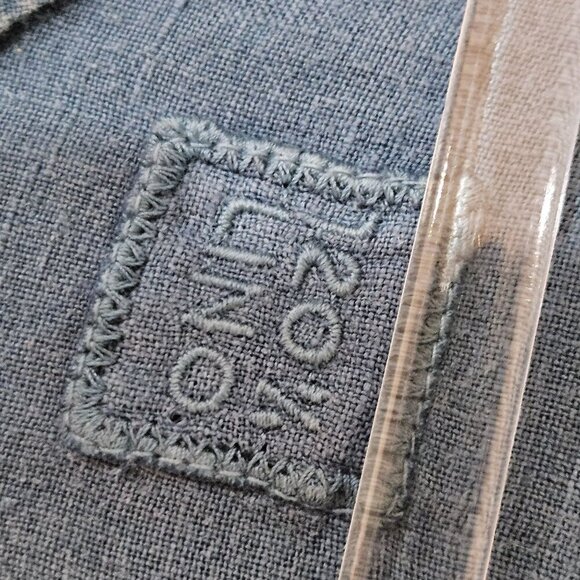 120% Lino Linen Dress Sz 38 XS Blue Tunic Bell Sleeves Lagenlook - Picture 8 of 10